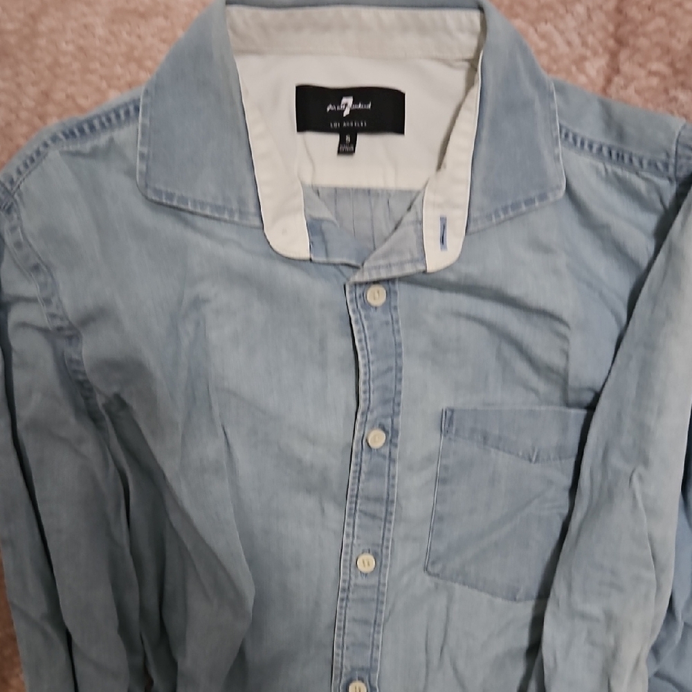 7 Diamonds Light Blue Denim Shirt